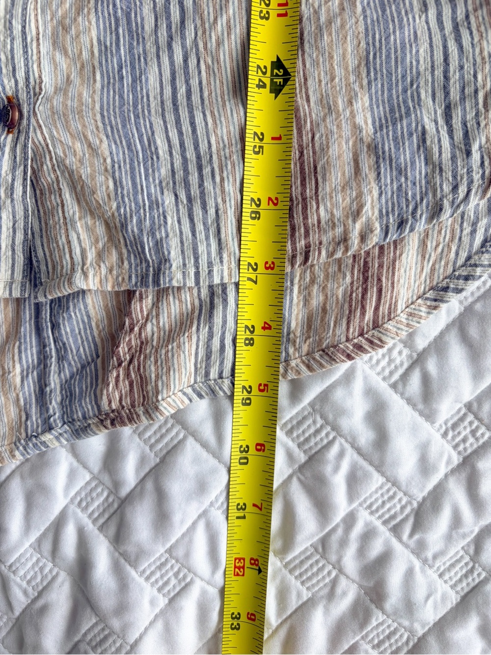 Soft Surroundings Crinkle Cotton Floral Striped Button Front Tunic Top M - Picture 11 of 12